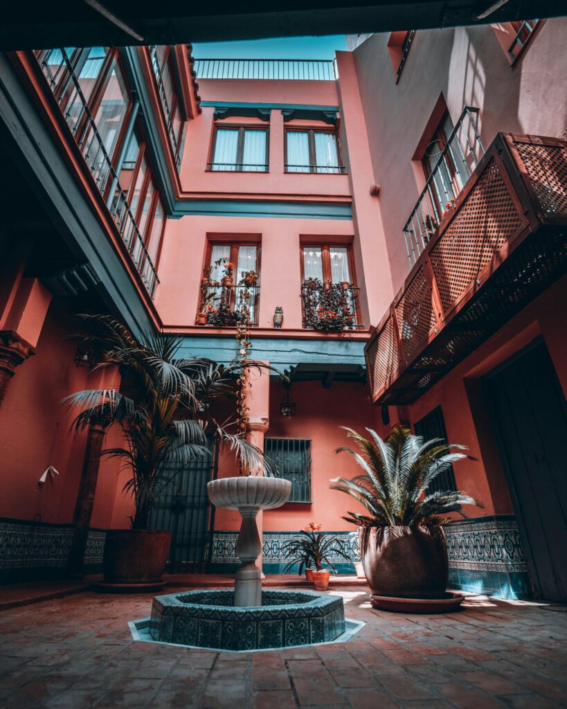 beautiful bright courtyard