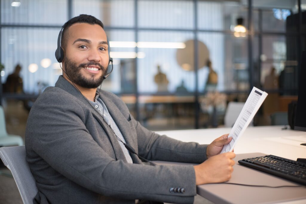 Think of Us Like Your Realtor: How an Eldercare Advisor Actually Works a happy advisor taking calls